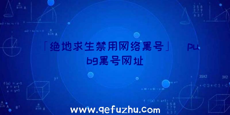 「绝地求生禁用网络黑号」|pubg黑号网址